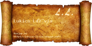 Lukics Lívia névjegykártya
