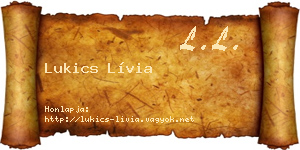 Lukics Lívia névjegykártya